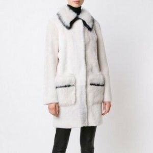 Inès & Maréchal White "Aquavit" Lambskin Coat